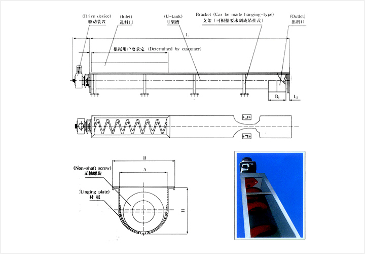 無軸螺旋輸送機(jī)結(jié)構(gòu)圖